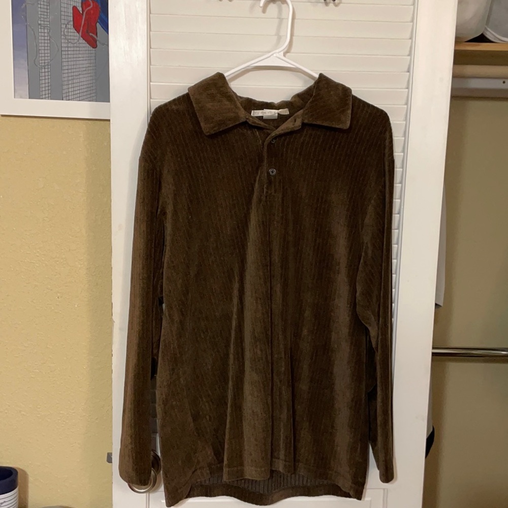 Retro Perry Ellis long sleeve polo.